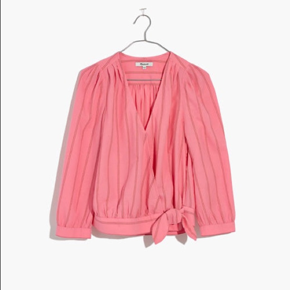 EUC Madewell wrap top, Cecelia Stripe, L